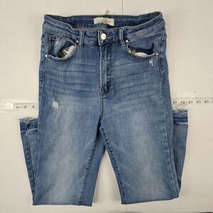 Risen RDP5713‎ High Rise Ankle Flare Jeans blue denim 11/30 womens 4880